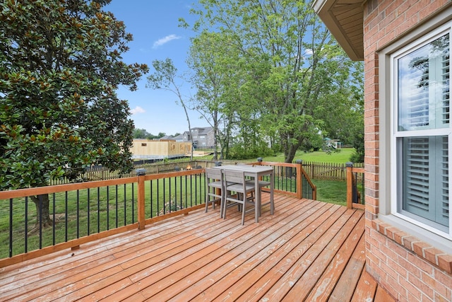 2707 Albany Ct, Murfreesboro, TN 37129 - wooden terrace featuring a fenced backyard and outdoor dining area