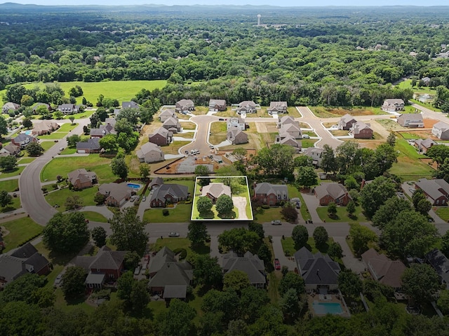 2707 Albany Ct, Murfreesboro, TN 37129 - aerial view of residential area with a forest and property boundaries highlighted