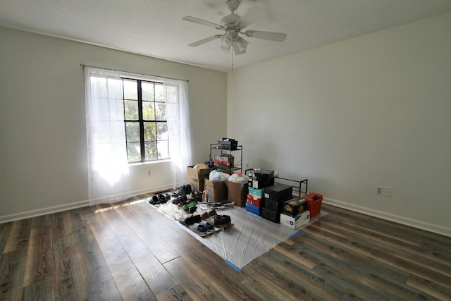 2117 Mockingbird Ln Unit A, Springfield, TN 37172 - empty room featuring wood finished floors and ceiling fan