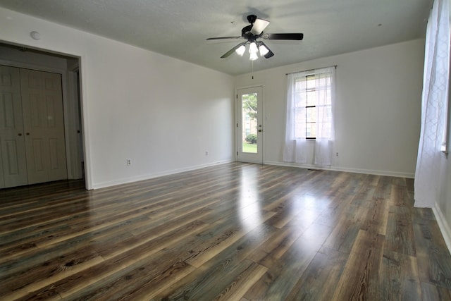 2117 Mockingbird Ln Unit A, Springfield, TN 37172 - spare room featuring dark wood-type flooring and ceiling fan