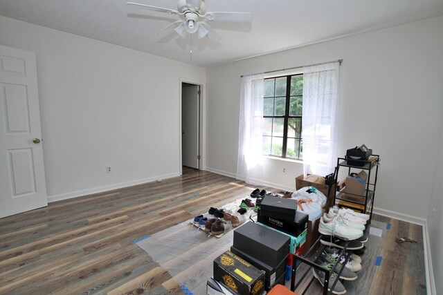 2117 Mockingbird Ln Unit A, Springfield, TN 37172 - unfurnished room with wood finished floors and ceiling fan