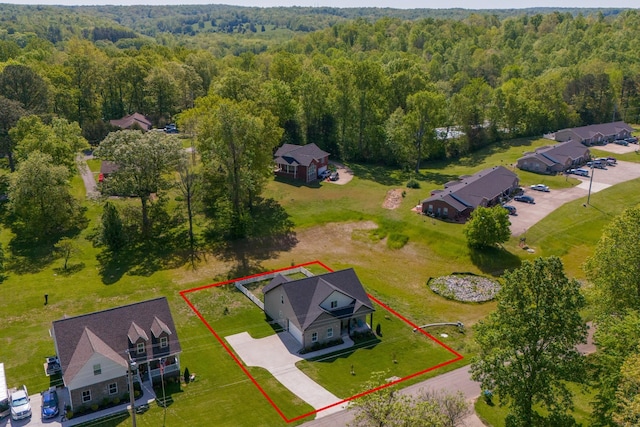 118 Colson Rd, Dover, TN 37058 - aerial view of property's location featuring a heavily wooded area and property boundaries highlighted