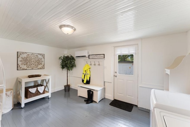 3102 Crescent Cir, Chattanooga, TN 37407 - entrance foyer with a wall unit AC and dark wood-style flooring