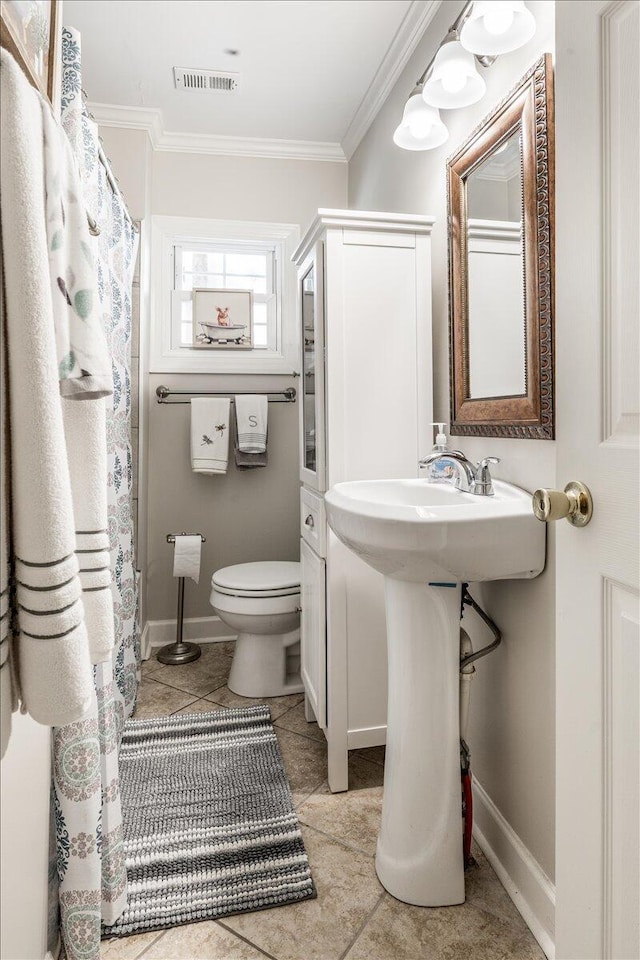 615 S Moore Rd, Chattanooga, TN 37412 - bathroom featuring ornamental molding and tile patterned floors