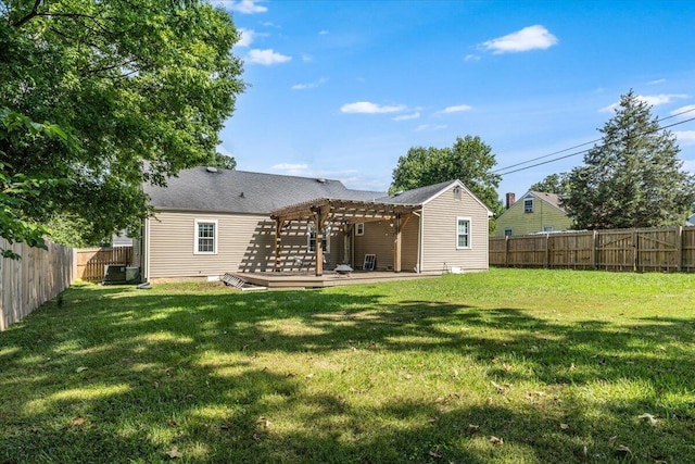 615 S Moore Rd, Chattanooga, TN 37412 - rear view of property featuring a pergola, a deck, and a fenced backyard