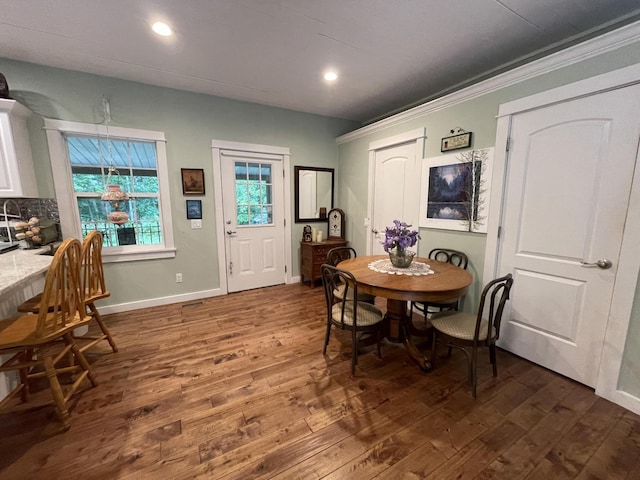 407 Cedar Rd, Pikeville, TN 37367 - dining space with dark wood-type flooring and recessed lighting