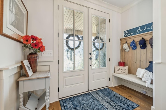 1111 Willow Springs Dr, Lebanon, TN 37087 - mudroom with wood finished floors and crown molding