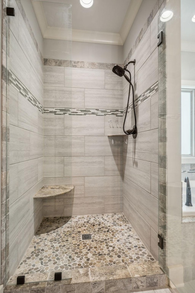 1111 Willow Springs Dr, Lebanon, TN 37087 - full bath featuring a shower stall and crown molding