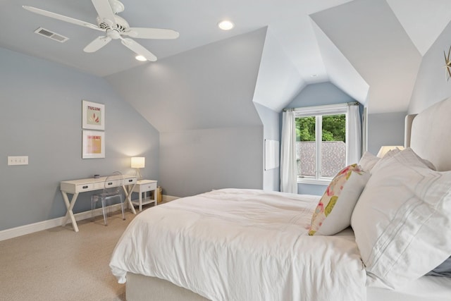 3 Annandale, Nashville, TN 37215 - carpeted bedroom featuring vaulted ceiling, ceiling fan, and recessed lighting