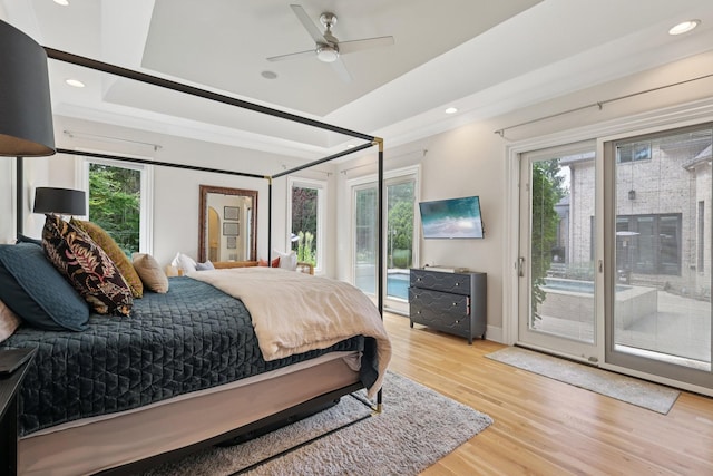 3 Annandale, Nashville, TN 37215 - bedroom with access to outside, multiple windows, light wood-style flooring, and recessed lighting