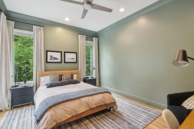 3 Annandale, Nashville, TN 37215 - bedroom featuring multiple windows, wood finished floors, recessed lighting, and ceiling fan
