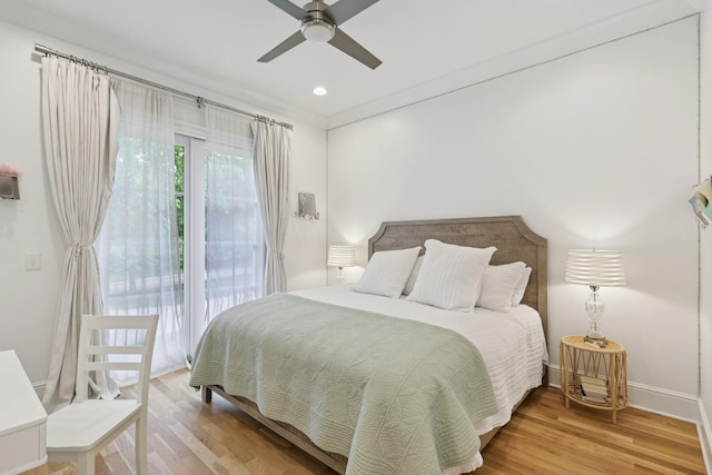 3 Annandale, Nashville, TN 37215 - bedroom with access to exterior, wood finished floors, a ceiling fan, and recessed lighting