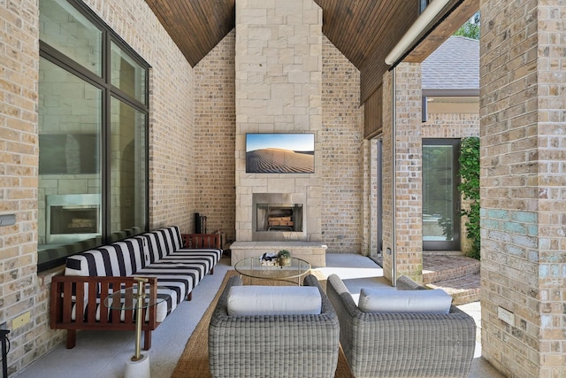 3 Annandale, Nashville, TN 37215 - view of patio / terrace with an outdoor living space with a fireplace