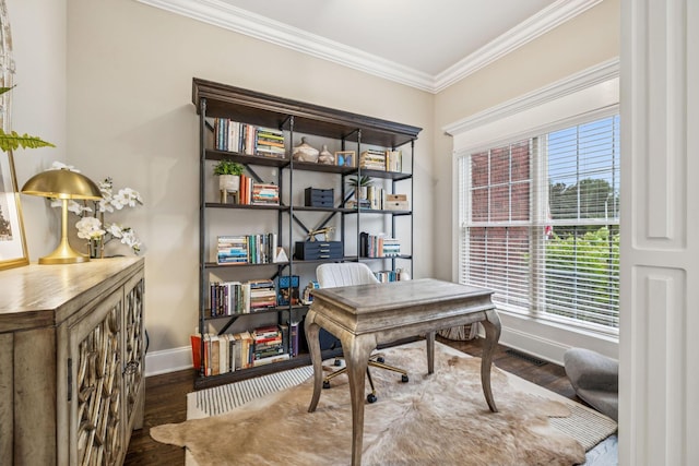 1808 Mosaic Trl, Murfreesboro, TN 37130 - home office with crown molding, healthy amount of natural light, and wood finished floors