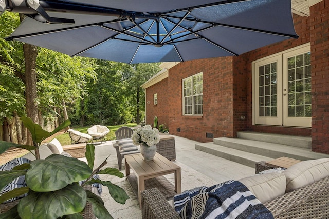 1808 Mosaic Trl, Murfreesboro, TN 37130 - view of patio / terrace with an outdoor living space, french doors, and entry steps