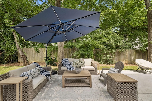 1808 Mosaic Trl, Murfreesboro, TN 37130 - fenced backyard featuring an outdoor living space and a patio