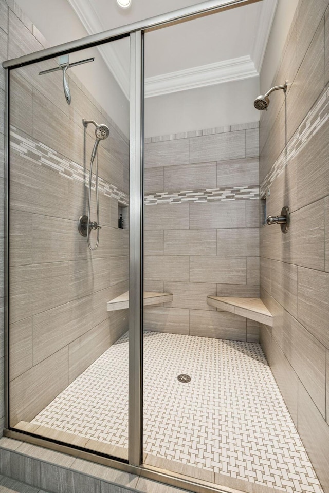 1808 Mosaic Trl, Murfreesboro, TN 37130 - bathroom with ornamental molding and a shower stall