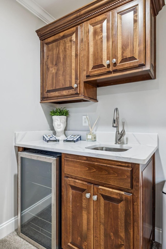 1808 Mosaic Trl, Murfreesboro, TN 37130 - bar featuring wine cooler and ornamental molding
