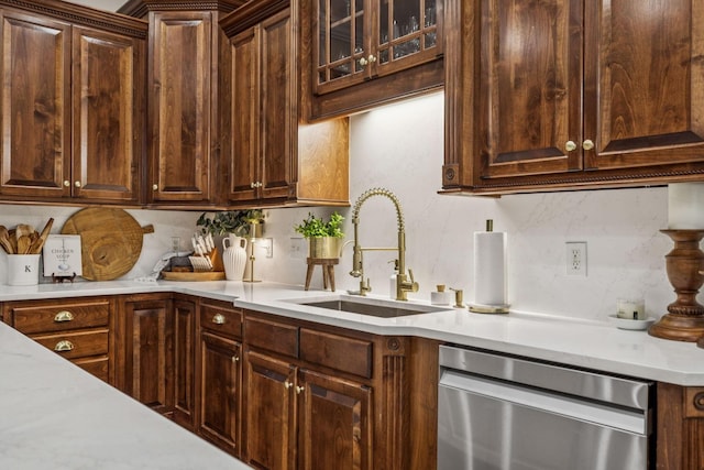 1808 Mosaic Trl, Murfreesboro, TN 37130 - kitchen with dishwasher, light countertops, and backsplash