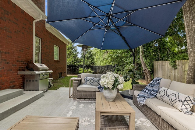 1808 Mosaic Trl, Murfreesboro, TN 37130 - fenced backyard featuring outdoor lounge area, area for grilling, and a patio area