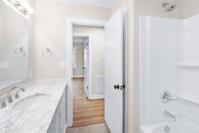 101 Arnold Ln, Murfreesboro, TN 37127 - bathroom featuring vanity, bathing tub / shower combination, and tile patterned flooring