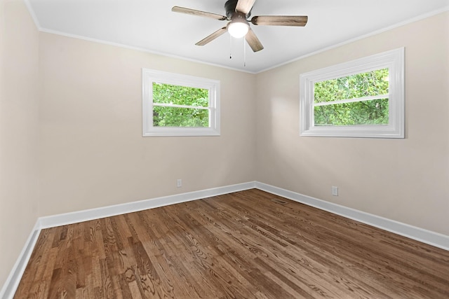 101 Arnold Ln, Murfreesboro, TN 37127 - empty room with crown molding, dark wood-style floors, and ceiling fan