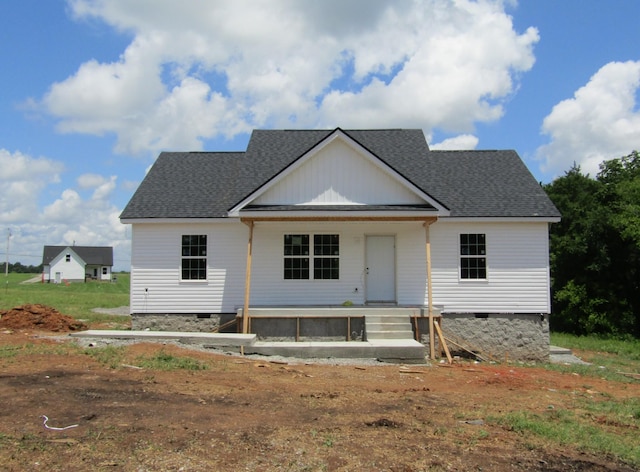 3863 Rivy Way, Lewisburg, TN 37091 - view of front facade with crawl space, roof with shingles, and a porch