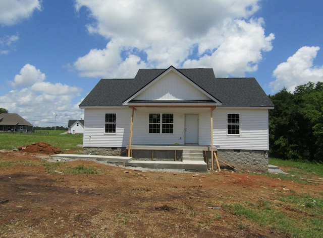 3863 Rivy Way, Lewisburg, TN 37091 - view of front of house with crawl space, covered porch, and a shingled roof
