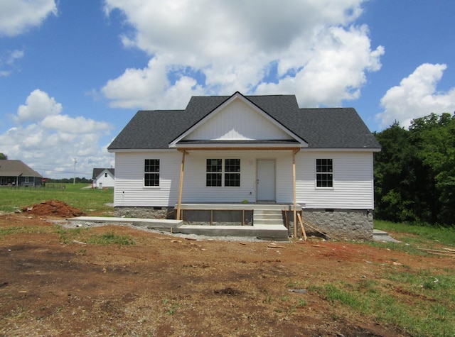 3863 Rivy Way, Lewisburg, TN 37091 - view of front of home featuring covered porch, crawl space, and roof with shingles
