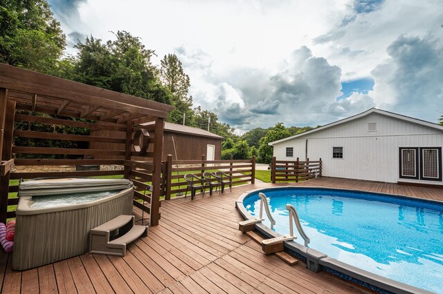 841 Marble Top Rd, Chickamauga, GA 30707 - view of pool featuring a deck and a hot tub