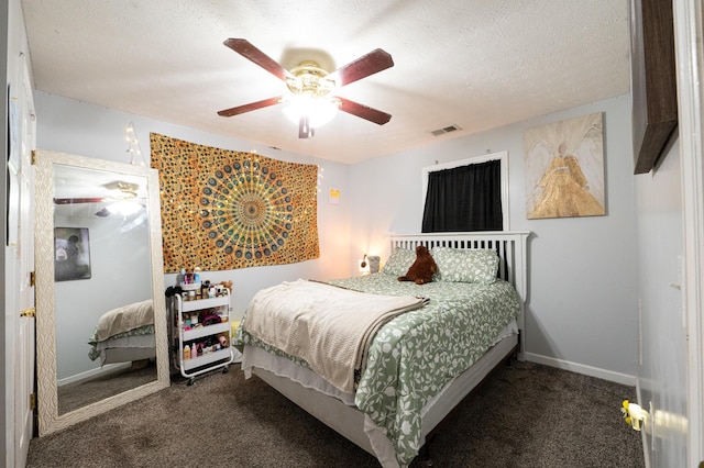 841 Marble Top Rd, Chickamauga, GA 30707 - bedroom featuring carpet floors, a ceiling fan, and a textured ceiling