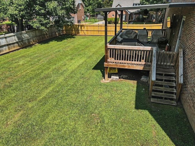 114 Deerview Dr, Columbia, TN 38401 - fenced backyard with a wooden deck