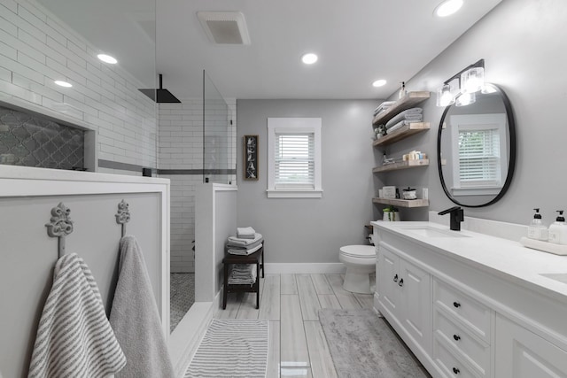 114 Deerview Dr, Columbia, TN 38401 - full bath featuring double vanity, a walk in shower, and recessed lighting