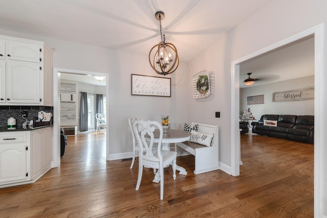 114 Deerview Dr, Columbia, TN 38401 - dining area featuring a chandelier and wood finished floors