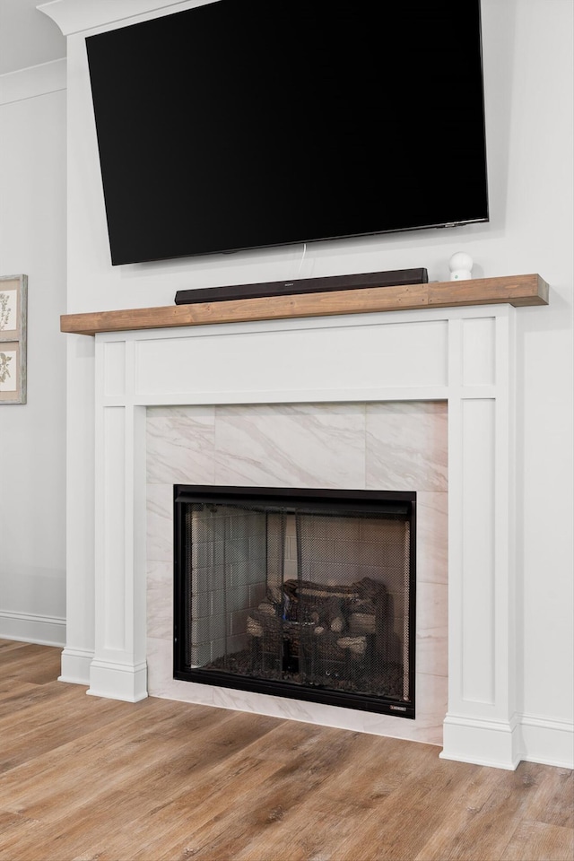 8665 Woodbury Acre Ct, Harrison, TN 37341 - detailed view of a premium fireplace and wood finished floors