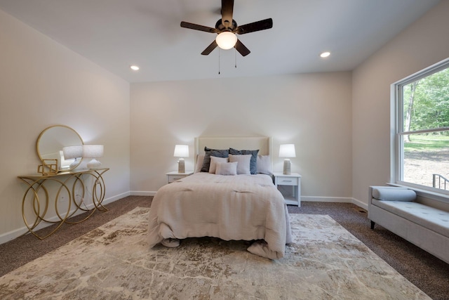 766 Billy Wynn Rd, Dickson, TN 37055 - bedroom featuring carpet, ceiling fan, and recessed lighting