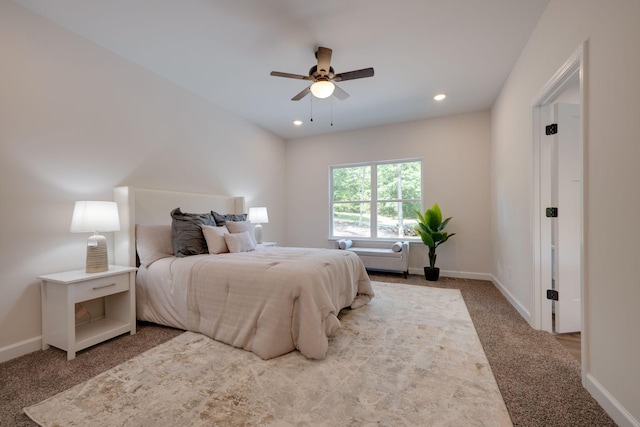 766 Billy Wynn Rd, Dickson, TN 37055 - bedroom with carpet, a ceiling fan, and recessed lighting