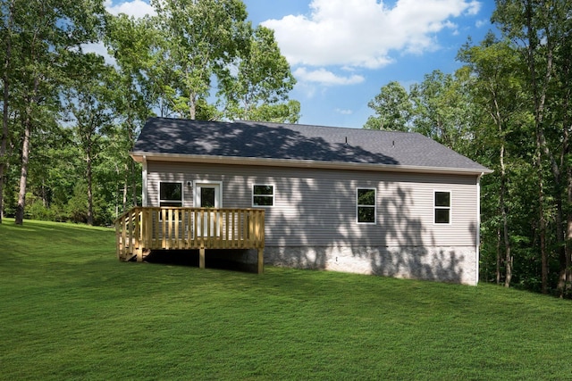 766 Billy Wynn Rd, Dickson, TN 37055 - back of house with a wooden deck and a lawn