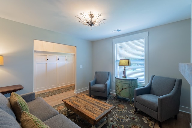 4893 Rainer Dr, Old Hickory, TN 37138 - living room featuring wood finished floors and baseboards