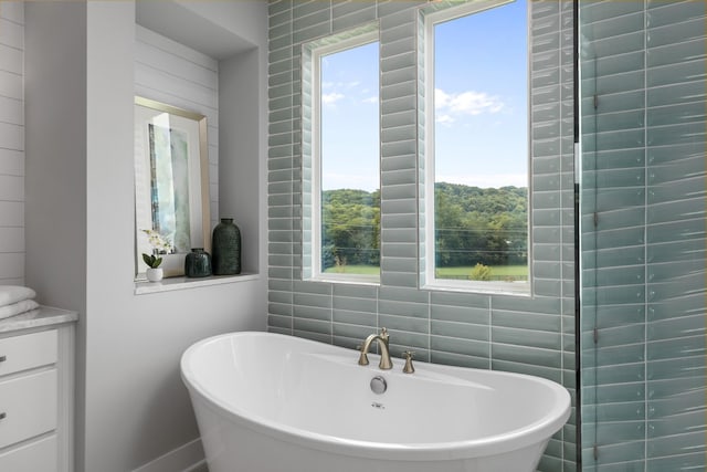7103A Kyles Creek Dr, Fairview, TN 37062 - full bathroom with a freestanding bath and tile walls
