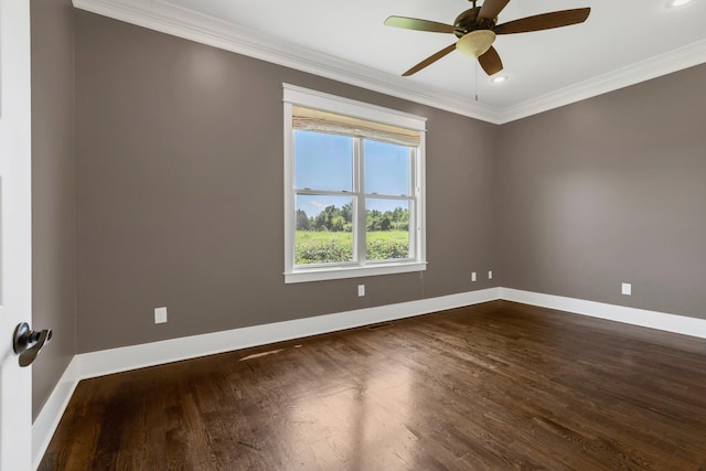 3699 Sweethome Rd, Ashland City, TN 37015 - spare room with ornamental molding, wood finished floors, ceiling fan, and recessed lighting
