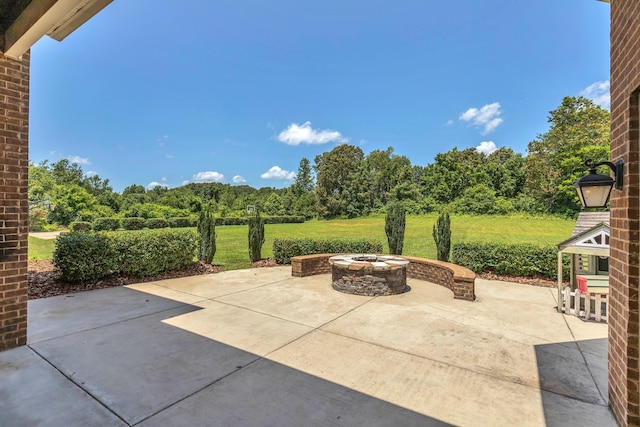 3699 Sweethome Rd, Ashland City, TN 37015 - view of patio featuring a fire pit