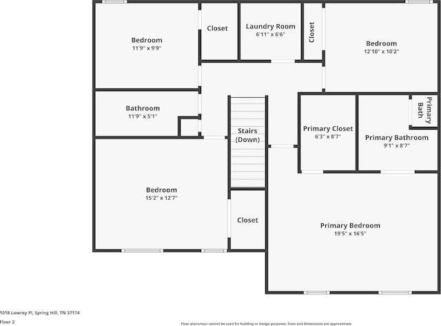 1018 Lowrey Pl, Spring Hill, TN 37174 - view of property floor plan