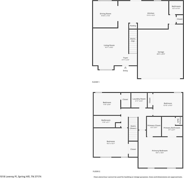 1018 Lowrey Pl, Spring Hill, TN 37174 - view of property floor plan