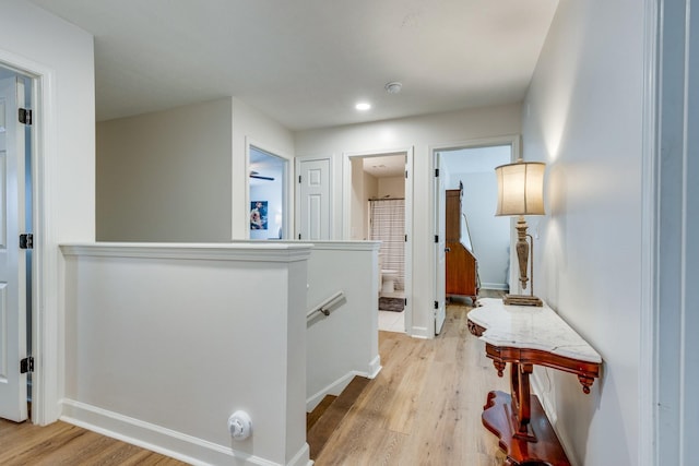 1018 Lowrey Pl, Spring Hill, TN 37174 - corridor featuring light wood-type flooring, an upstairs landing, and recessed lighting