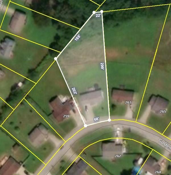 261 Golden Pond Ave, Oak Grove, KY 42262 - aerial map of property and surrounding area with property boundaries highlighted
