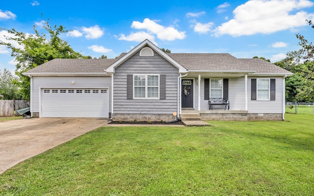 261 Golden Pond Ave, Oak Grove, KY 42262 - ranch-style house featuring driveway, a garage, covered porch, and a shingled roof