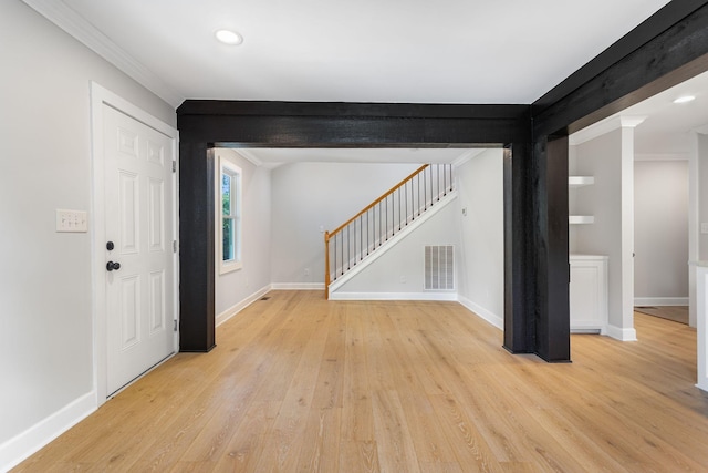 310 E Highland Dr, Columbia, TN 38401 - entrance foyer featuring ornamental molding, light wood-type flooring, stairs, and recessed lighting