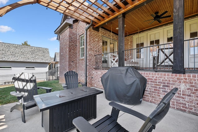 4376 Pretoria Run, Murfreesboro, TN 37128 - view of patio / terrace featuring ceiling fan and grilling area