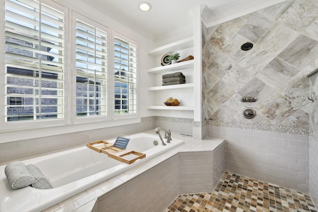4376 Pretoria Run, Murfreesboro, TN 37128 - full bathroom featuring a garden tub, healthy amount of natural light, and a tile shower